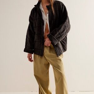 FREE PEOPLE Dolman Quilted Knit Jacket Black M